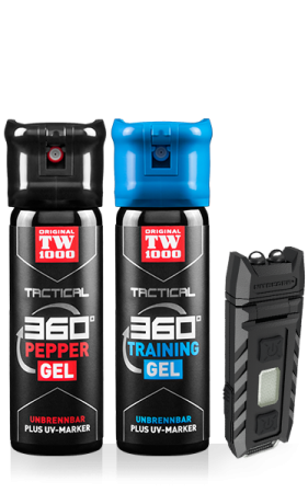 TW1000 TACTICAL Pepper-Gel Classic Twin-Pack inklusive Trainingsspray und UV-Lampe