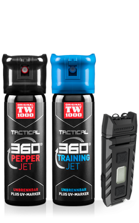 TW1000 TACTICAL Pepper-Jet Classic Twin-Pack inklusive Trainingsspray und UV-Lampe