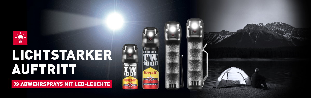 Abwehrsprays mit LED-Leuchte
